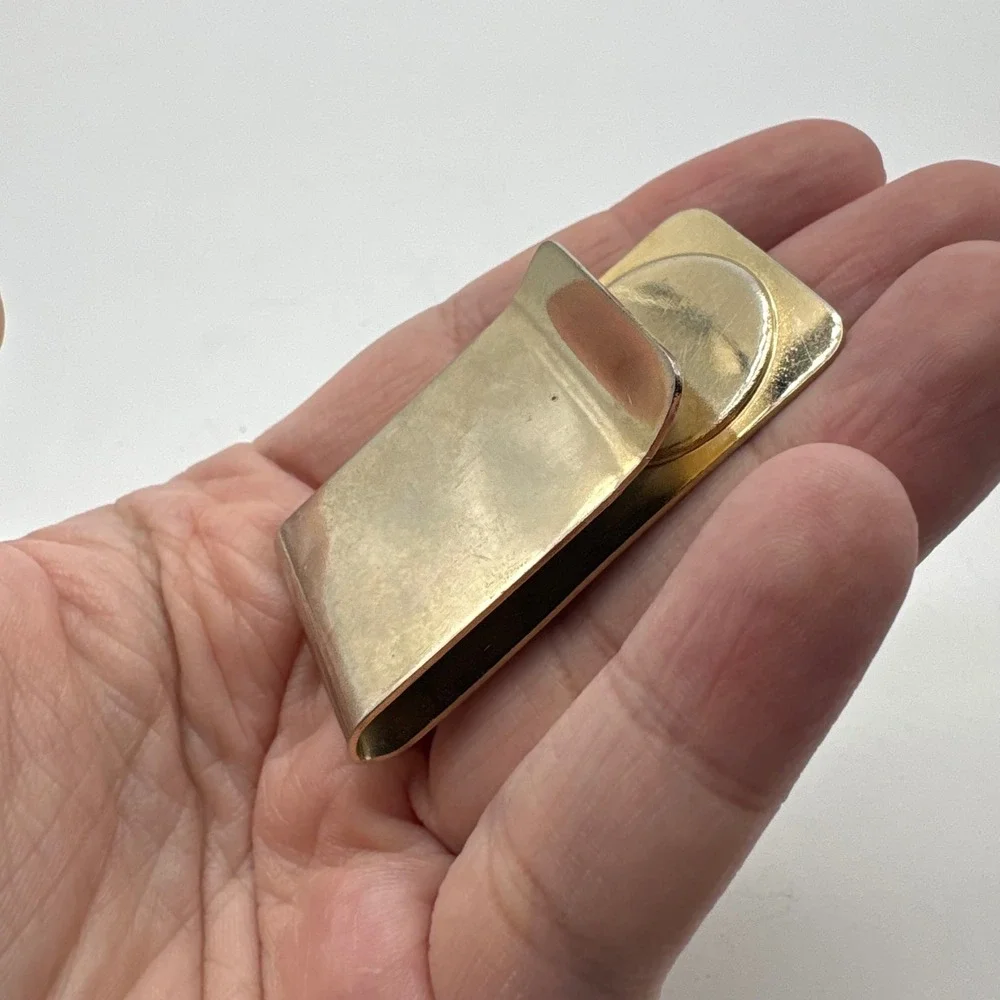 Vintage 1978 Jefferson Nickel Money Clip Gold Tone What's Left After Taxes